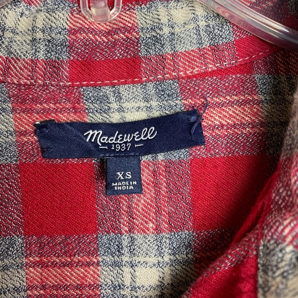Madewell Womens Plaid Button Down, Sz XS - Picture 3 of 4